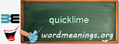 WordMeaning blackboard for quicklime